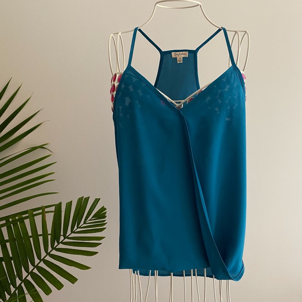 Lily White Turquoise Cami Top / XS